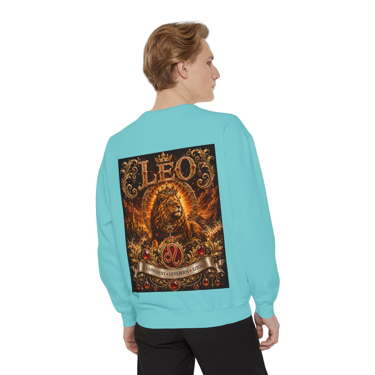 Leo Zodiac Lion Sweatshirt — Regal Astrology Graphic Crewneck