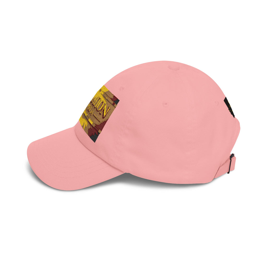 Revelation Chapter 4 White Dad Cap — Gold Vintage Bible Verse Hat