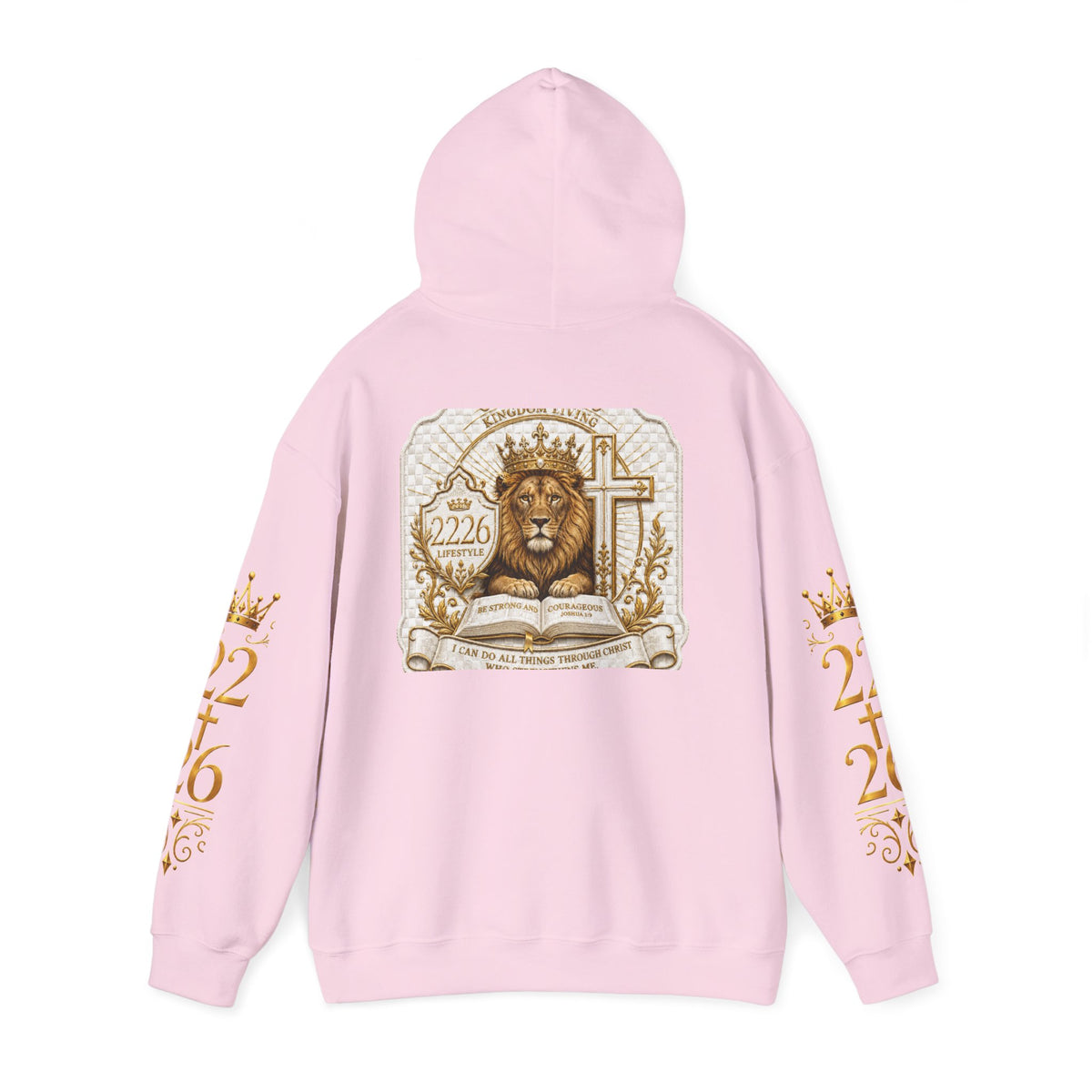 Lion Crest Hoodie – "22:26" Bible Verse Religious Pullover