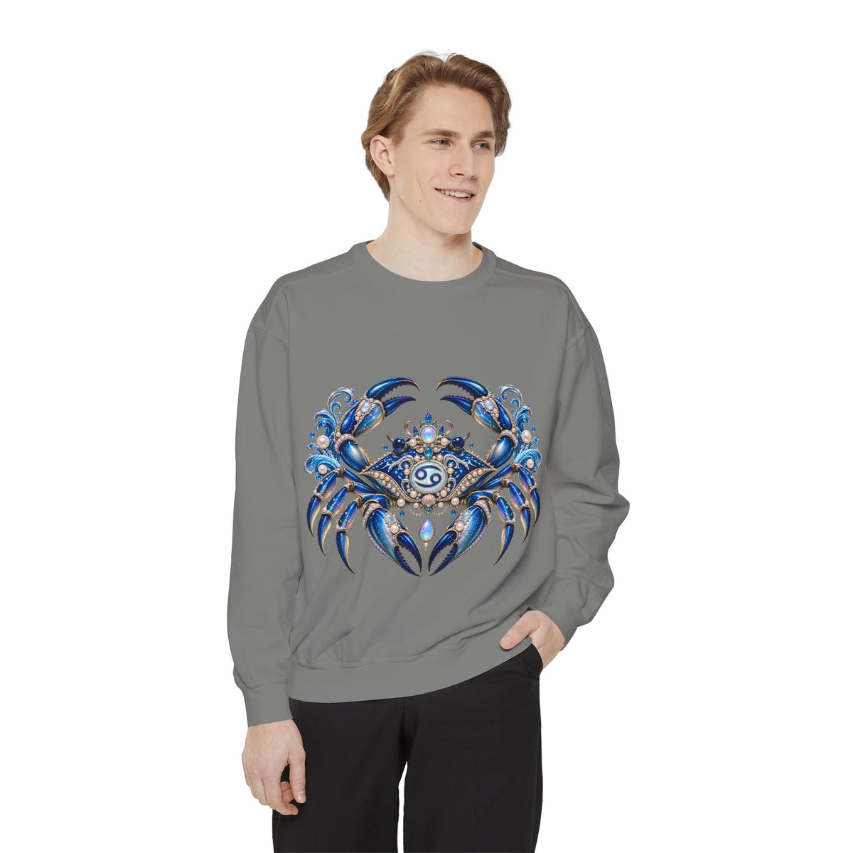 Cancer Zodiac Sweatshirt — Blue Crab Astrology Crewneck