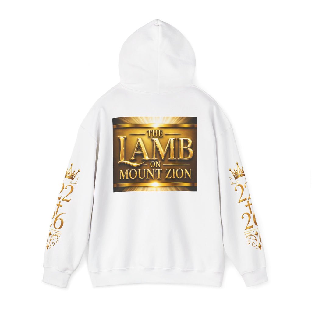 Religious Hoodie - "The Lamb on Mount Zion" Gold Faith Sweatshirt