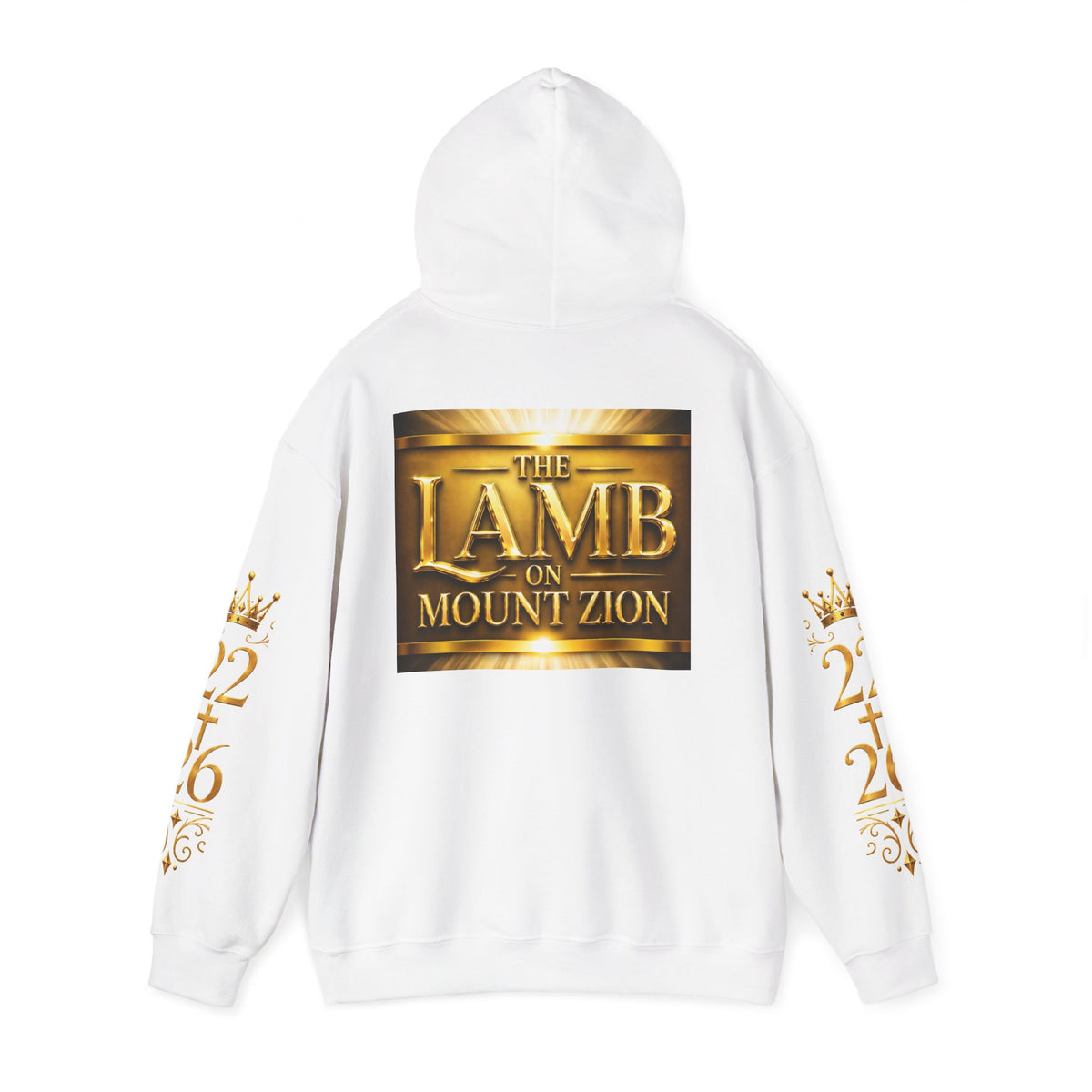 Religious Hoodie - "The Lamb on Mount Zion" Gold Faith Sweatshirt