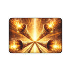 Golden Trumpets Desk Mat — Radiant Celestial Gaming & Work Mouse Pad