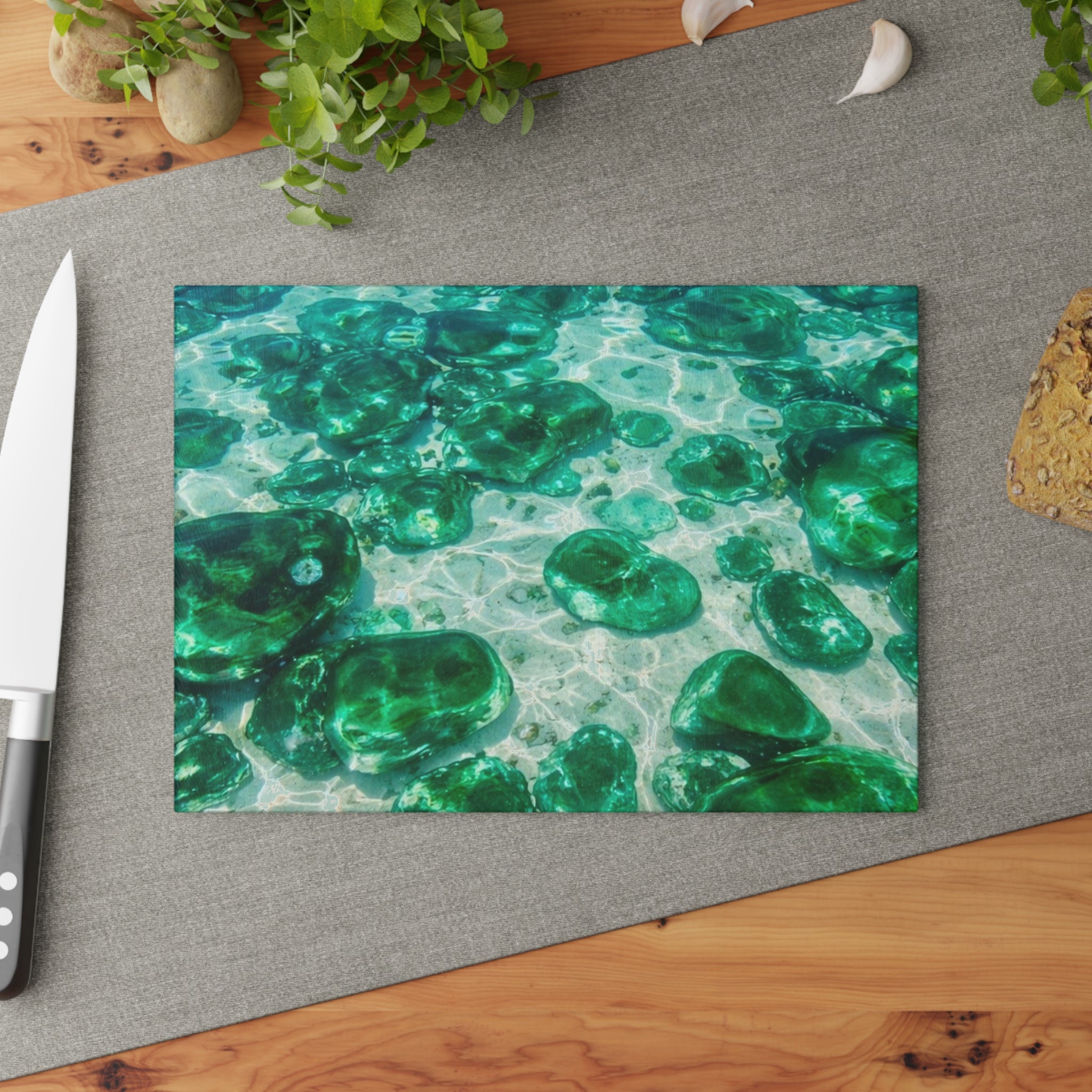 Glass Cutting Board – Sea Glass & Sunlit Water Kitchen Cutting Board