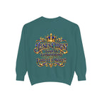 Religious Sweatshirt — “Jesus Christ Today, Tomorrow and Forever More” Crown Graphic
