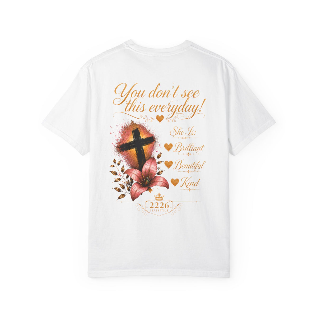 Christian Cross Floral T-Shirt — “You Don’t See This Everyday” Inspirational Tee
