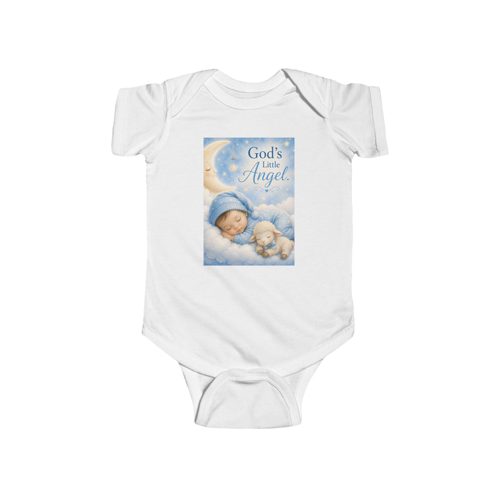 Baby Bodysuit — "God's Little Angel" Sleepy Bear Nursery Onesie
