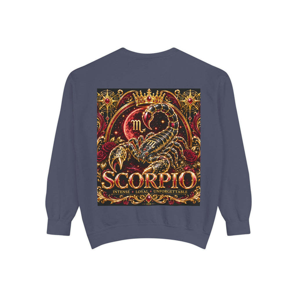 Scorpio Zodiac Sweatshirt — Regal Gold Scorpion Astrological Crewneck