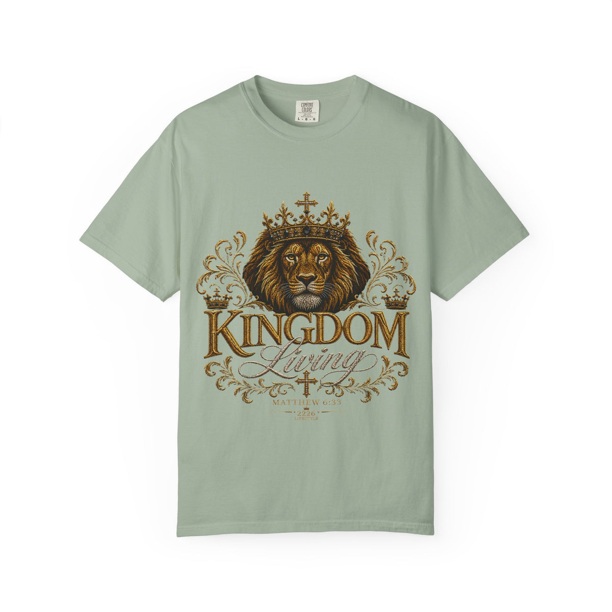 Kingdom Living Lion T-Shirt — Inspirational Christian Cross Floral Tee