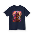 Kids Brown Unicorn Tee — Rainbow Fantasy Magical Horse Shirt
