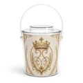 Regal Gold Crown Ice Bucket with Tongs — Vintage Ornate Bar Accessory