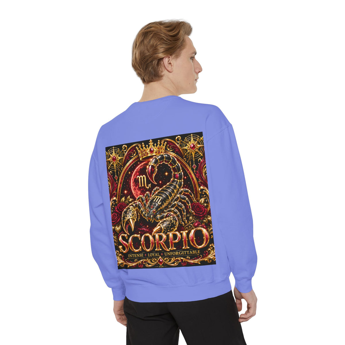 Scorpio Zodiac Sweatshirt — Regal Gold Scorpion Astrological Crewneck