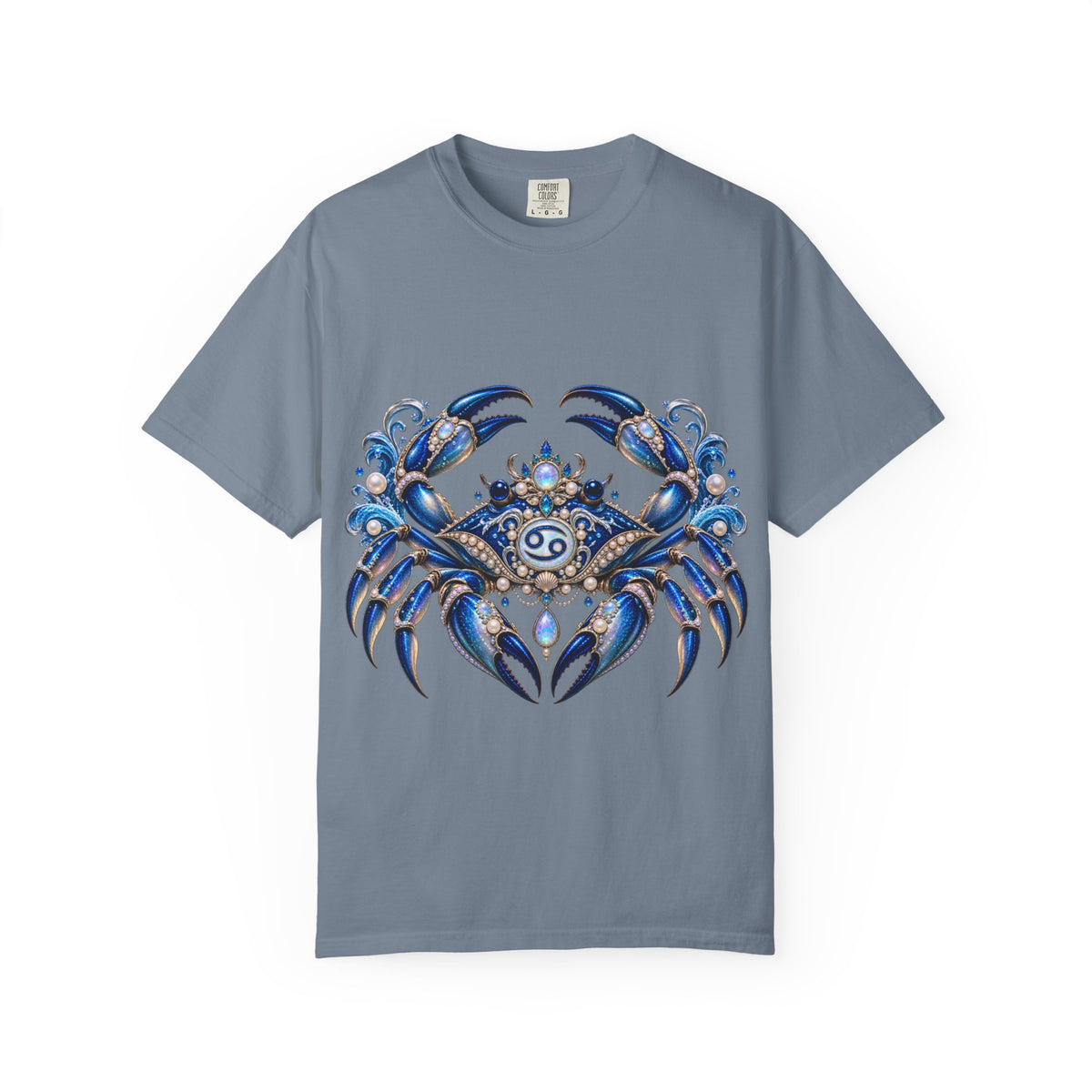 Cancer Zodiac T-Shirt — Blue Crab Astrology Tee (Intuitive, Loyal, Nurturing)