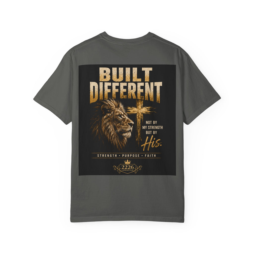 Built Right / Built Different Graphic T-Shirt — Faith Lion Crown Design