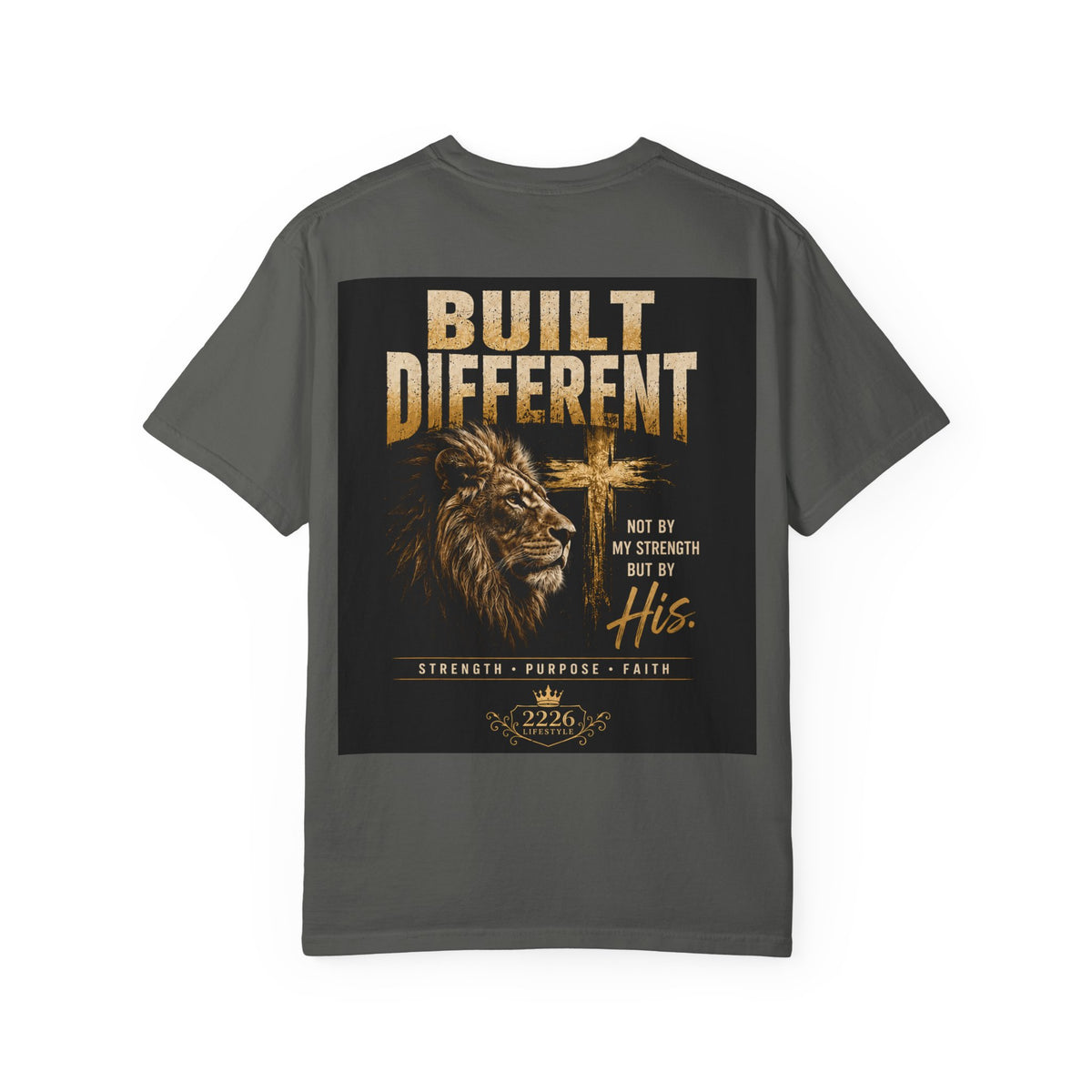 Built Right / Built Different Graphic T-Shirt — Faith Lion Crown Design