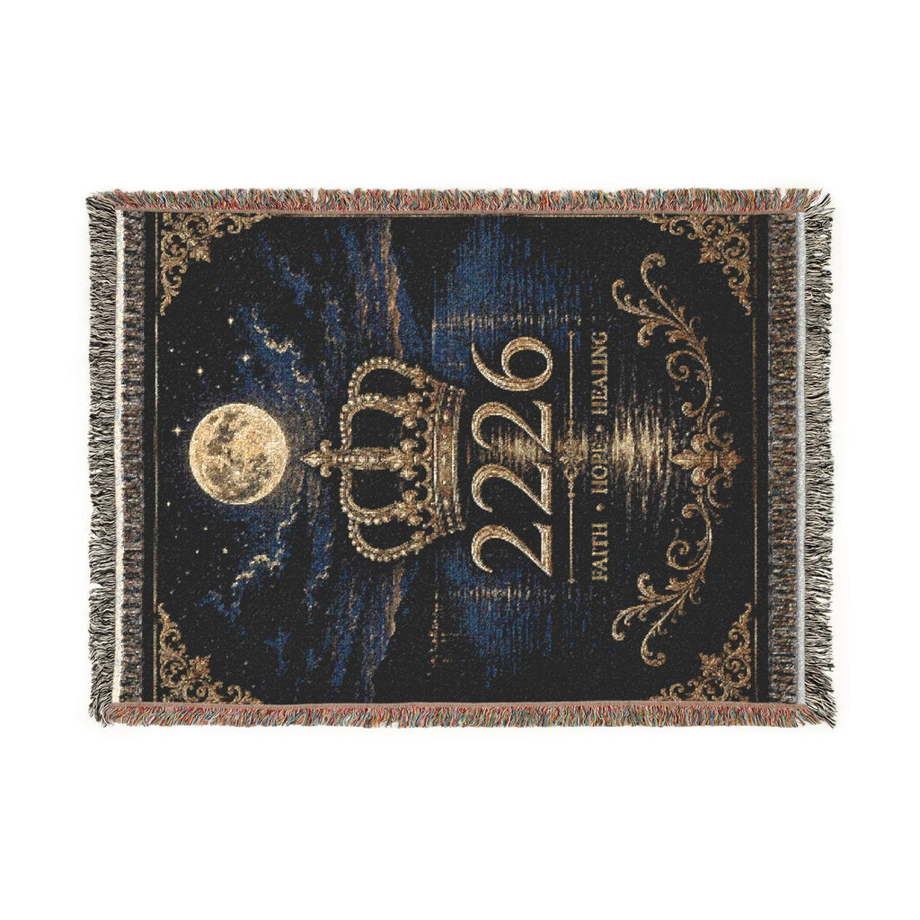 Woven Blanket — Custom Royal Crest 2226 Moon & Globe Throw