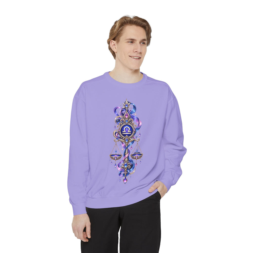 Libra Zodiac Sweatshirt — Scales Astrology Graphic Crewneck