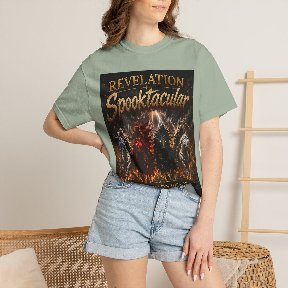 Spooktacular Revelation T-Shirt — "The Victory Lamb" Christian Halloween Graphic Tee
