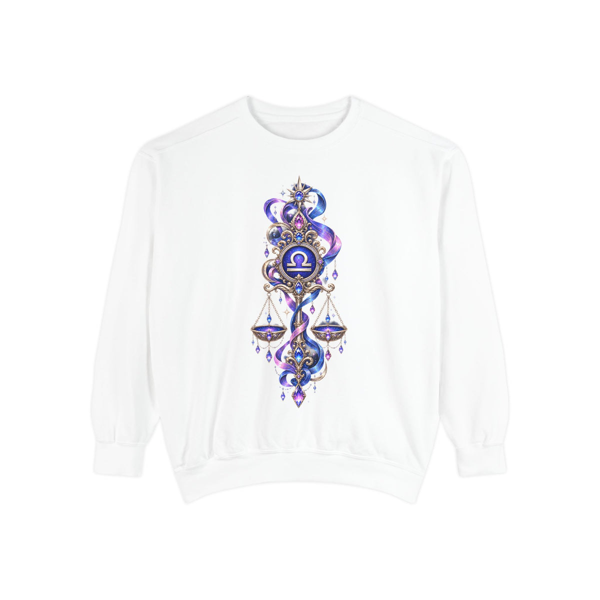 Libra Zodiac Sweatshirt — Scales Astrology Graphic Crewneck