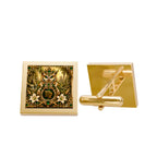 Virgo Owl Gold Cufflinks — Zodiac Astrology Mens Accessory