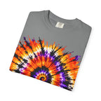 Tie-Dye Spiral T-Shirt — Orange Purple Psychedelic Graphic Tee