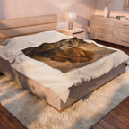 Lion & Lamb Velveteen Plush Blanket — Soft Cozy Animal Lover Throw