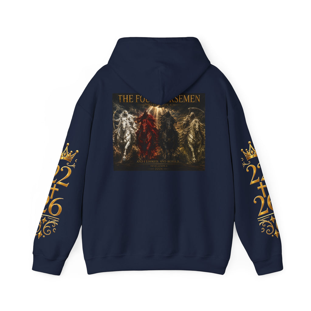 Revelation 6: The Four Horsemen Hoodie — Biblical Apocalyptic Graphic Sweatshirt