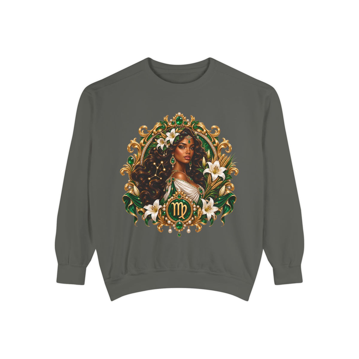 Virgo Zodiac Sweatshirt — Virgo Goddess & Owl Astrology Crewneck