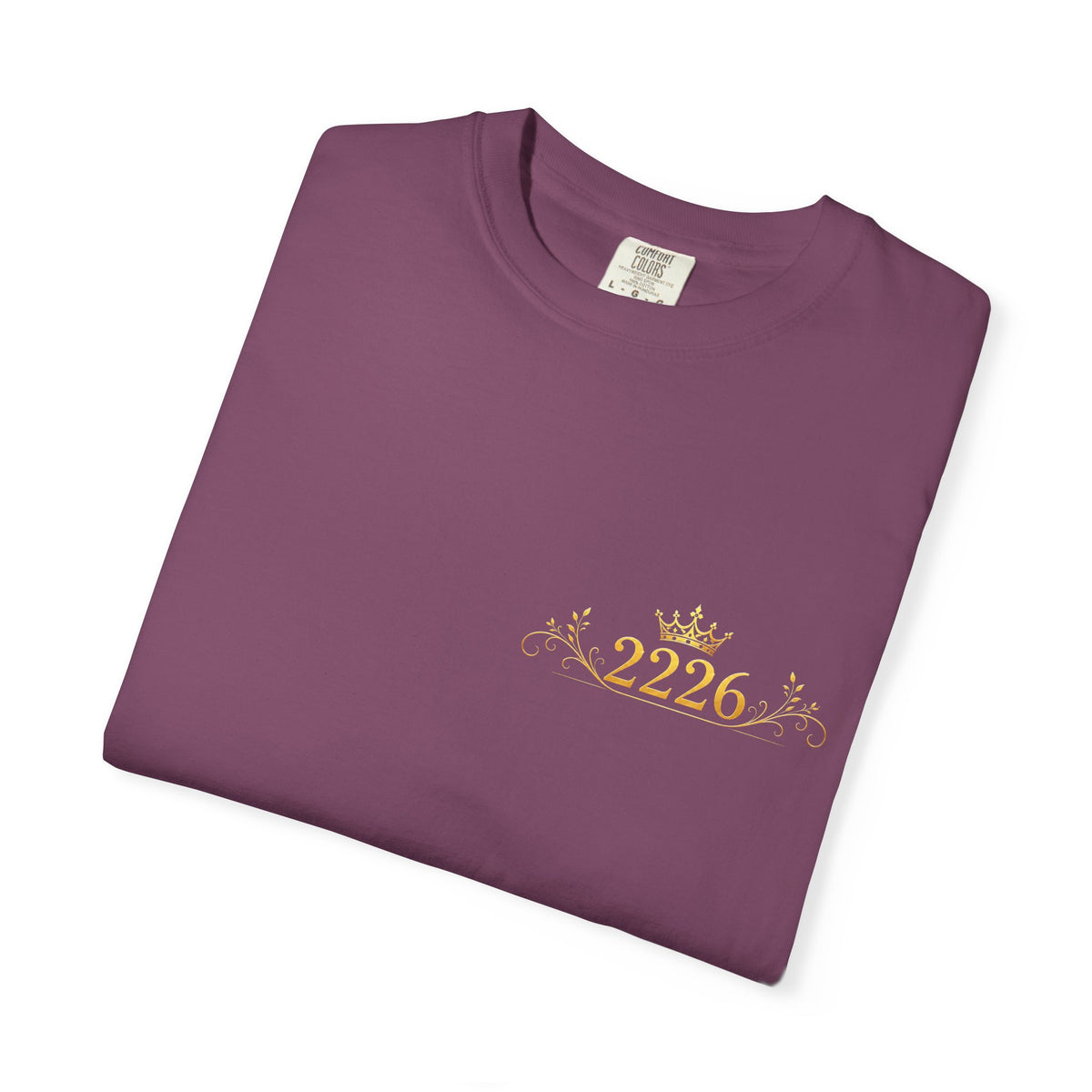 2226 Minimalist Chest Logo Tee — Subtle Gold Graphic T-Shirt