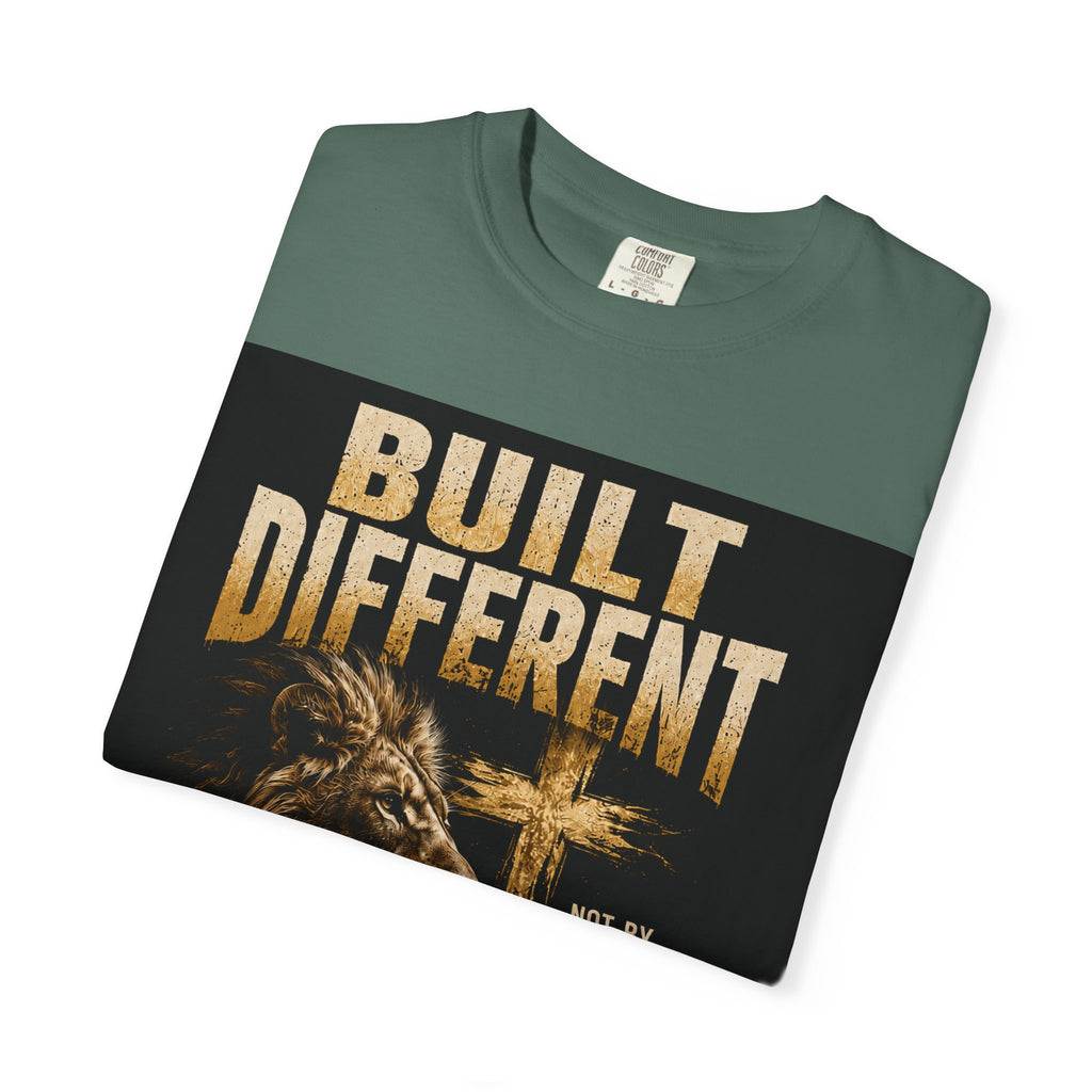 Built Different Christian Lion T-Shirt — "Built Right, Beautiful, Brilliant" Inspirational Faith Tee