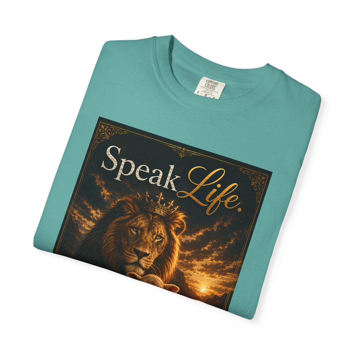 Kingdom Living Lion T-Shirt — "Speak Life" Christian Faith Graphic Tee