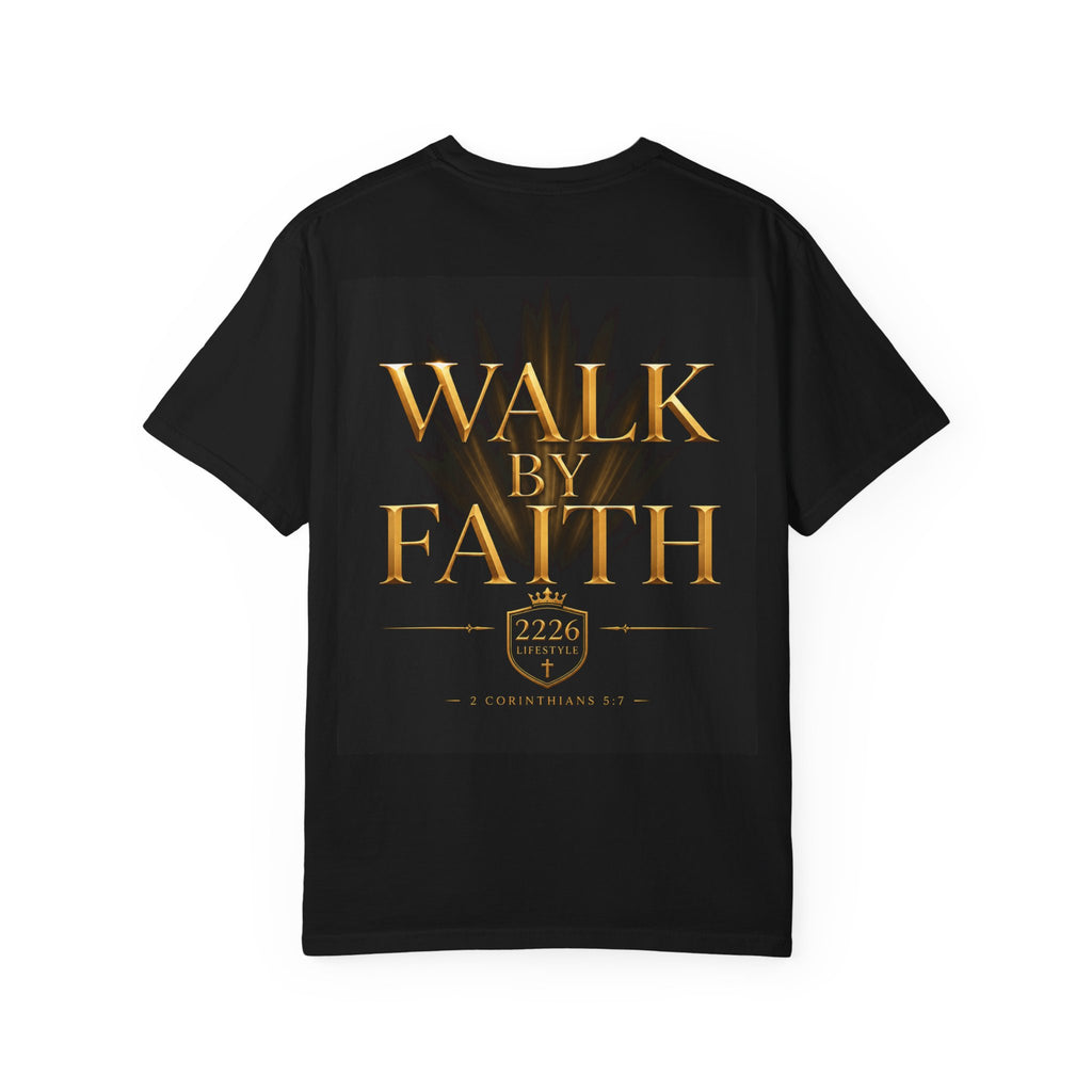 Not By Sight / Walk By Faith T‑Shirt — Christian Faith Graphic Tee