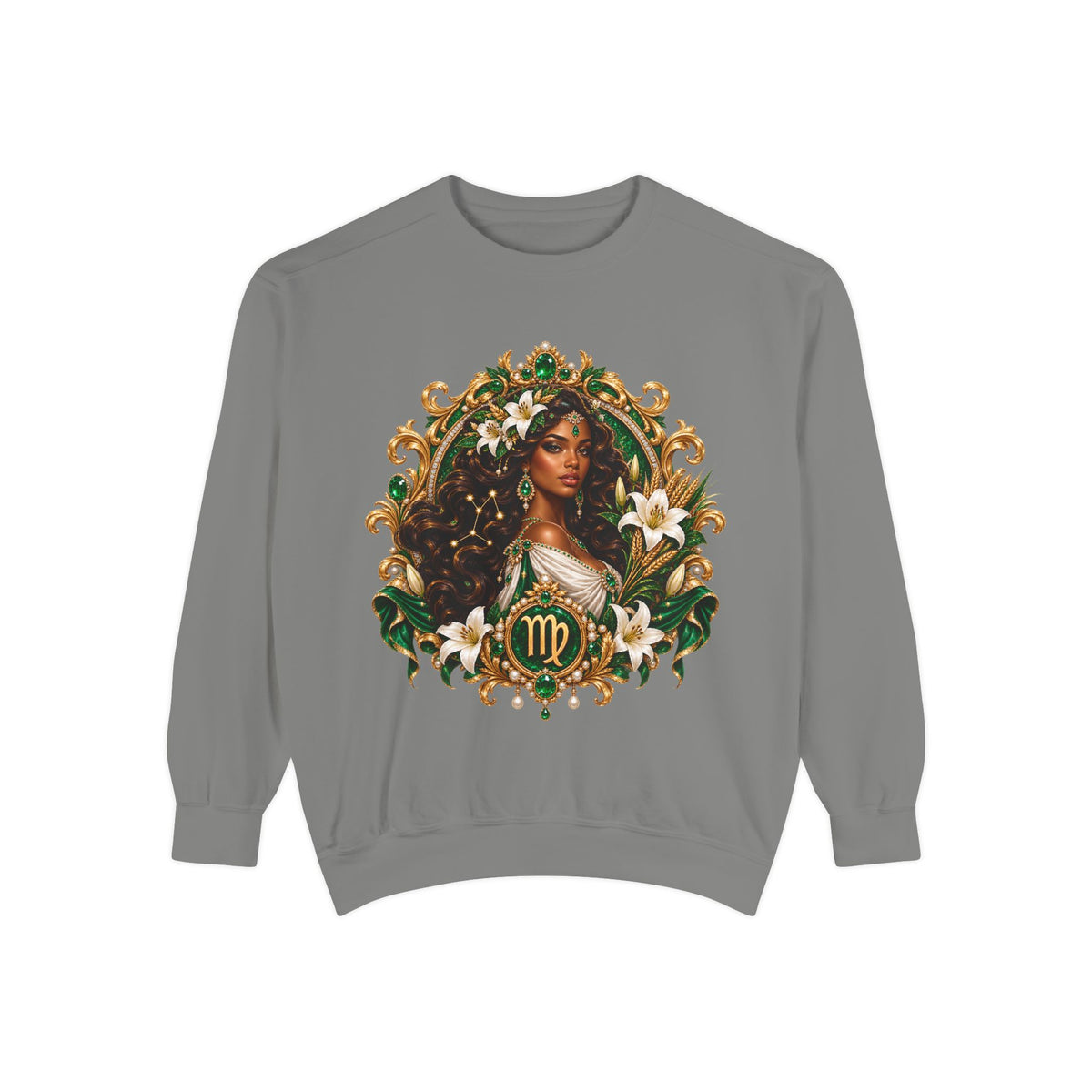 Virgo Zodiac Sweatshirt — Virgo Goddess & Owl Astrology Crewneck
