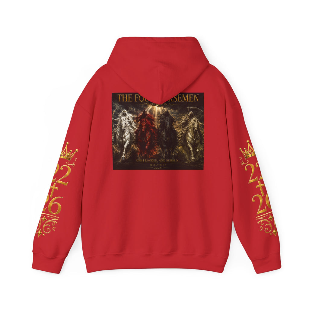 Revelation 6: The Four Horsemen Hoodie — Biblical Apocalyptic Graphic Sweatshirt