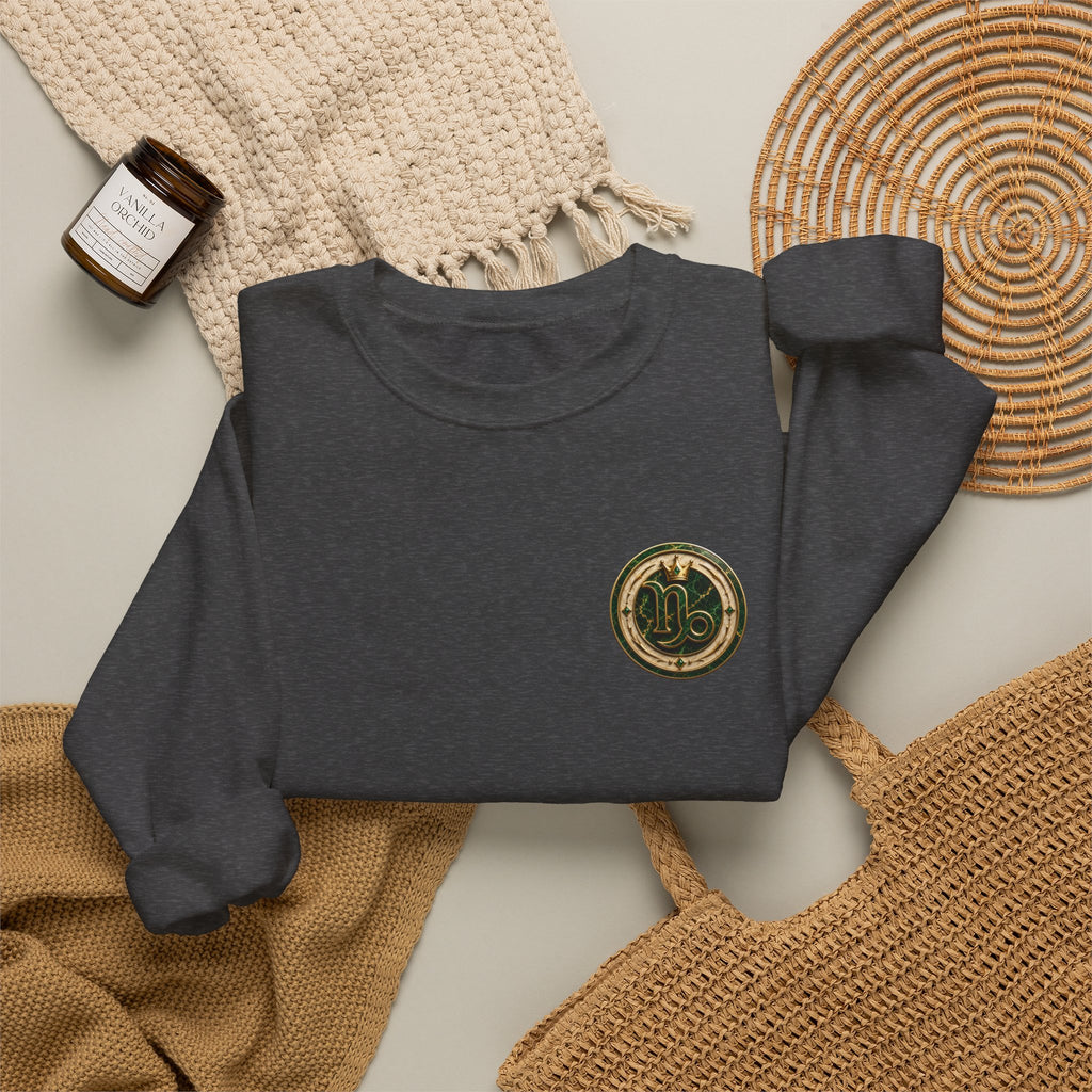 Capricorn Hip-Hop Crewneck Sweatshirt — Zodiac Goat Graphic Pullover
