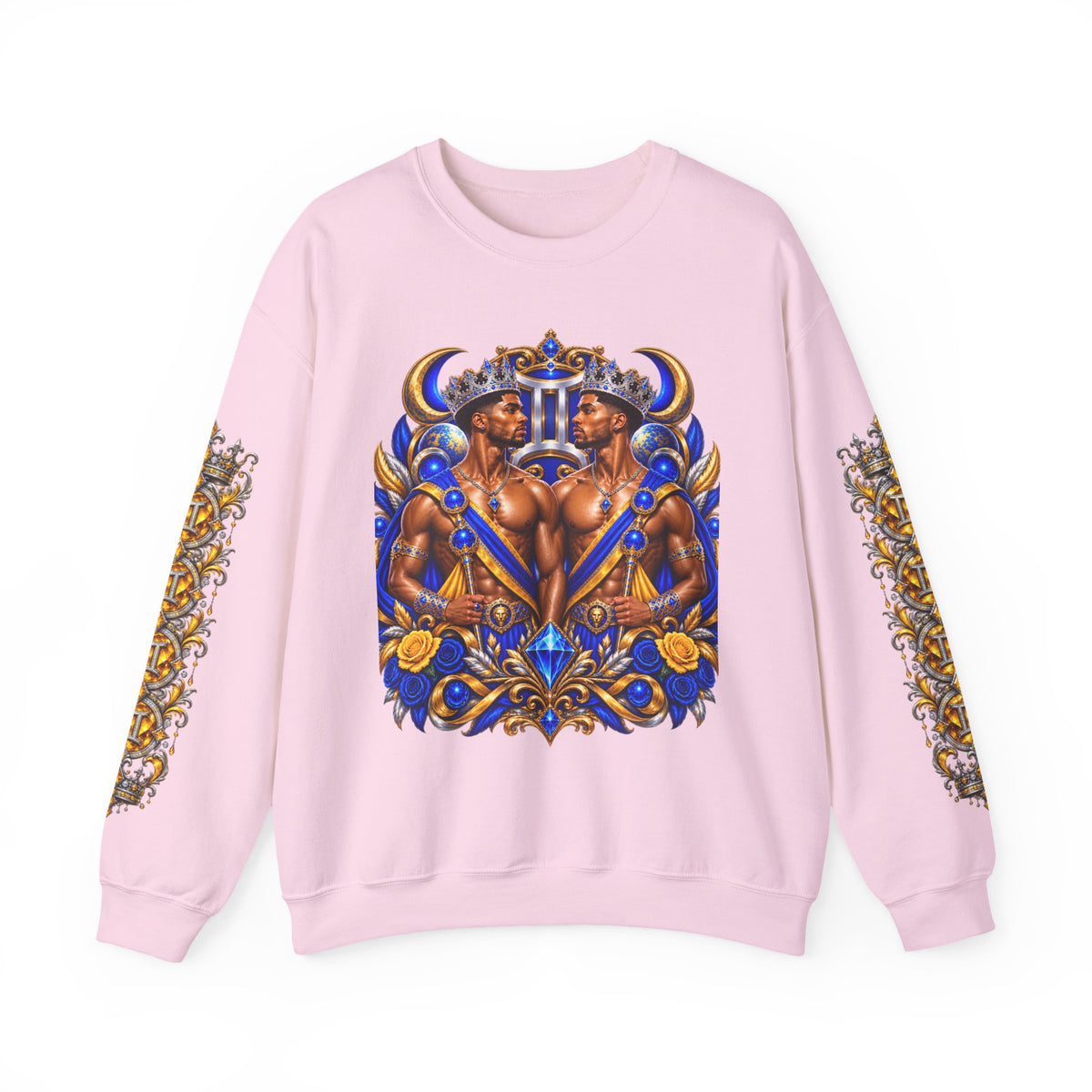 Gemini Zodiac Crewneck Sweatshirt — Twin Gods Astrology Graphic