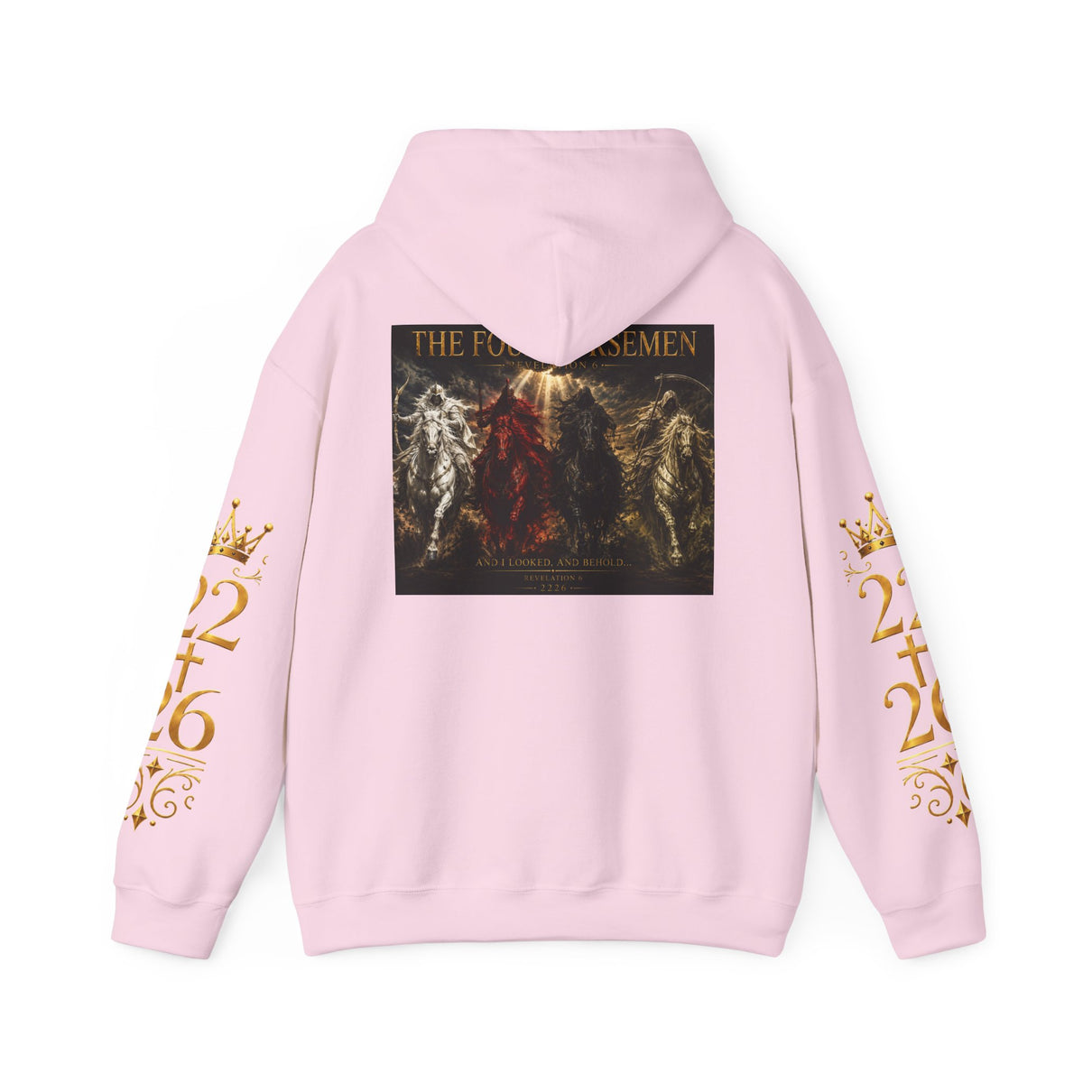 Revelation 6: The Four Horsemen Hoodie — Biblical Apocalyptic Graphic Sweatshirt