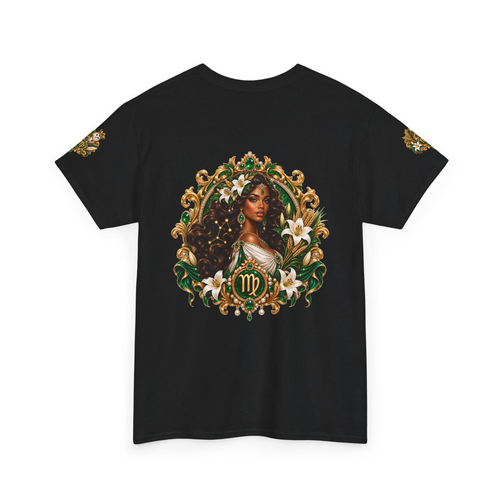 Virgo Zodiac Tee — Elegant Floral Virgo Astrology T-Shirt