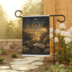 Garden Flag — "I Shall Live and Not Die" Psalm 118:17 Inspirational Outdoor Banner