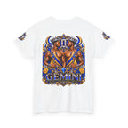 Gemini Zodiac Tee — Bold Royal Twin Astrology T‑Shirt
