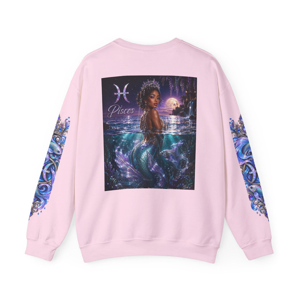 Pisces Mermaid Crewneck Sweatshirt — Zodiac Astrology Graphic Sweater