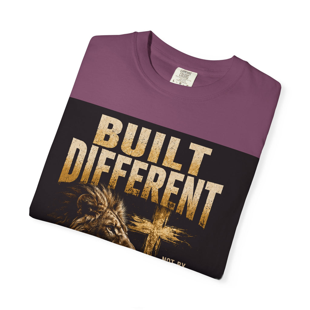 Built Different Christian Lion T-Shirt — "Built Right, Beautiful, Brilliant" Inspirational Faith Tee