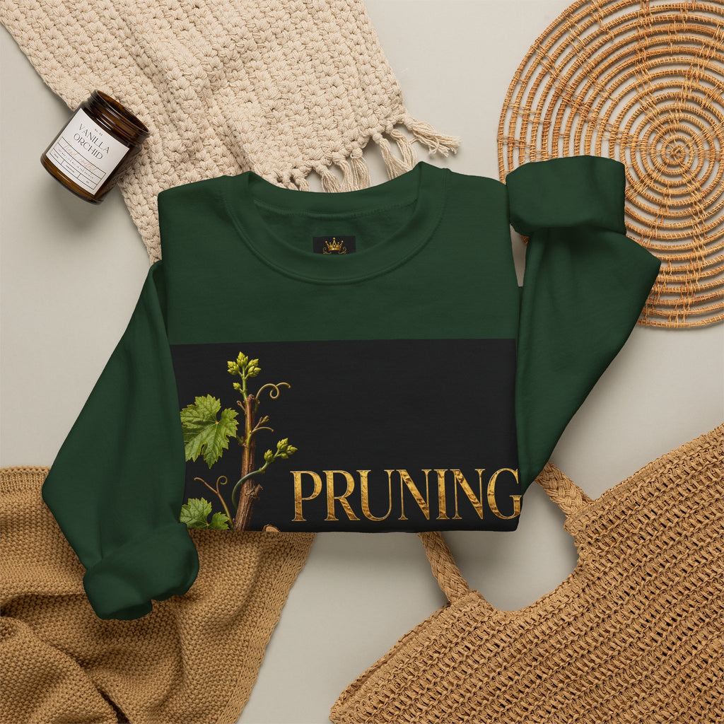 Pruning Hurts Crewneck Sweatshirt — Christian Encouragement Graphic