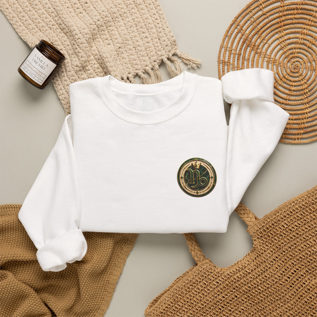 Capricorn Hip-Hop Crewneck Sweatshirt — Zodiac Goat Graphic Pullover