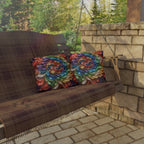 Colorful Swirl Outdoor Pillow — Vibrant Abstract Garden Cushion