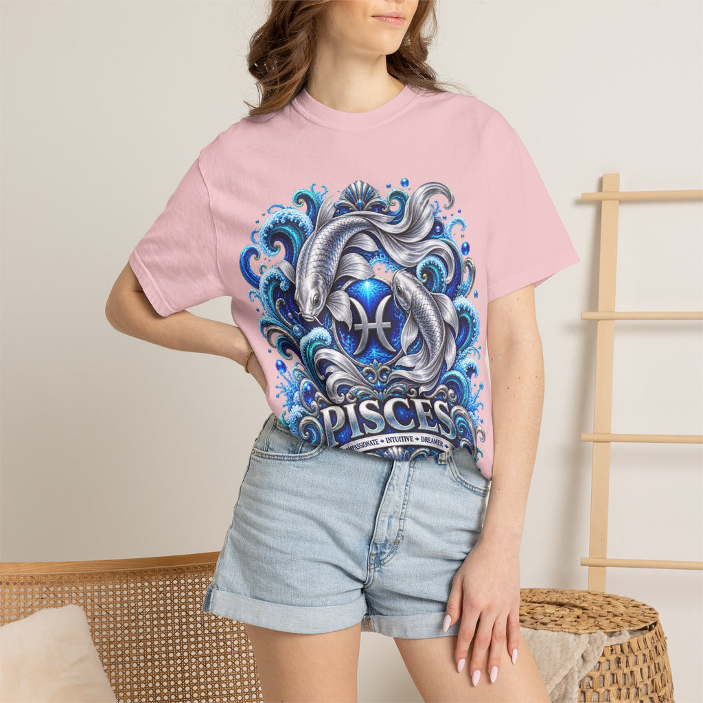 Pisces Zodiac T-Shirt — Illustrated Pisces Fish Astrology Tee
