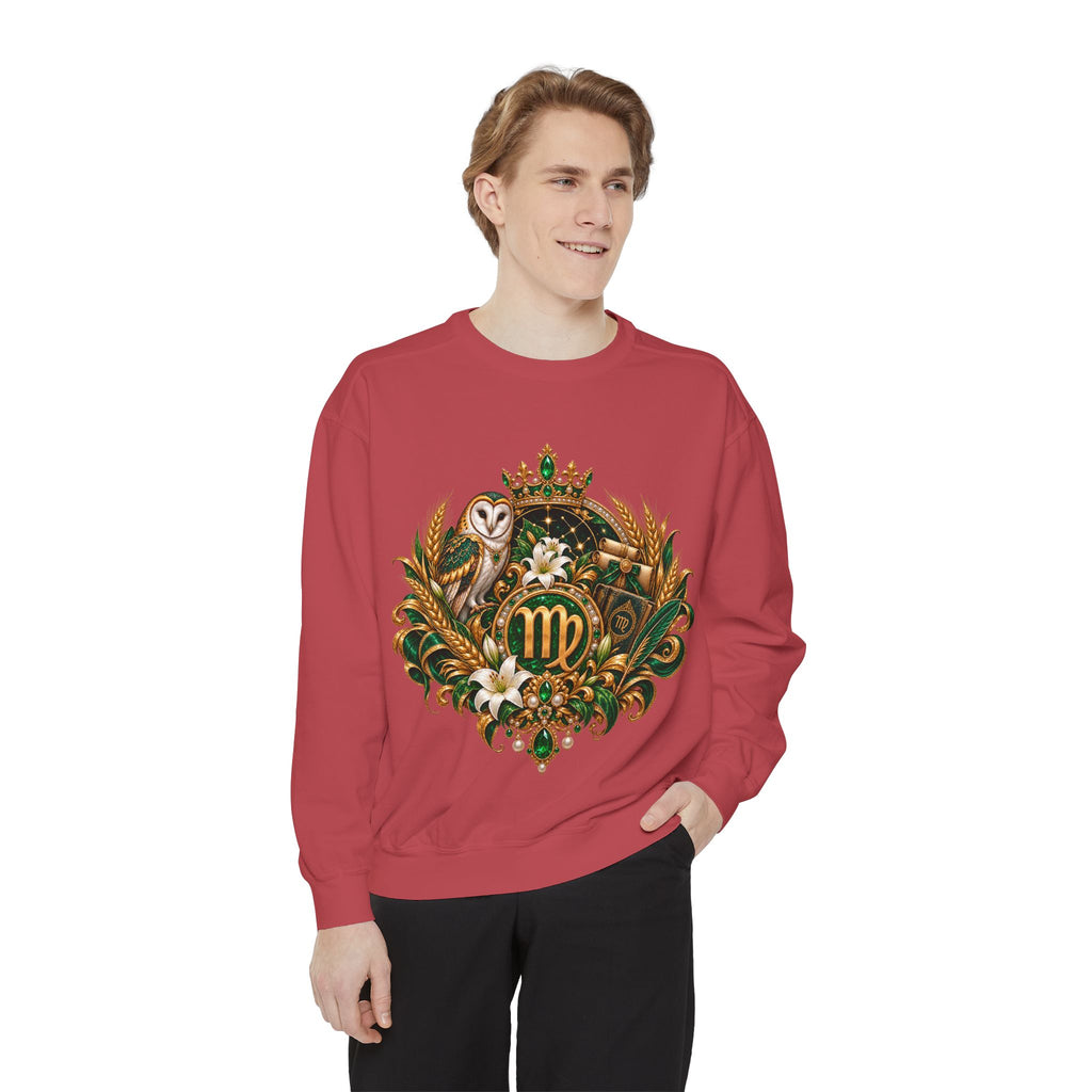 Virgo Sweatshirt — Zodiac Owl Virgo Symbol Crewneck