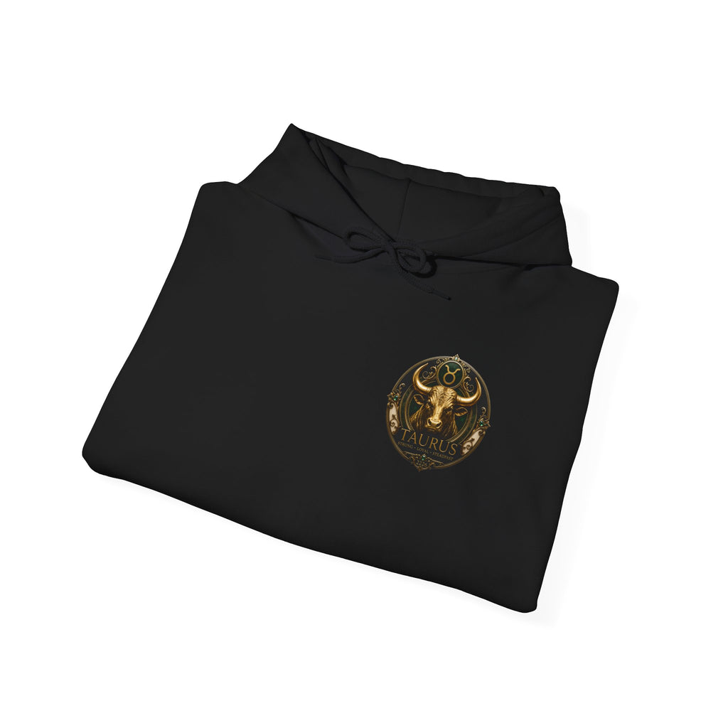 Taurus Hoodie - Zodiac Bull Graphic Pullover with Astrological Sleeve Panels