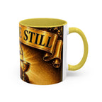 Peace Be Still Christian Coffee Mug — Communion Bread & Chalice Design