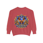 Gemini Zodiac Sweatshirt — Royal Blue & Gold Twin Symbol Crewneck